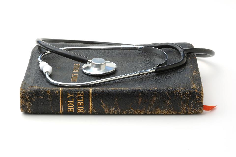 Stethoscope on a Bible