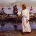 Jesus, disciples and a fishing boat